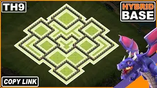 NEW BEST TH9 HYBRID/TROPHY Base 2024 COPY LINK | Town Hall 9 (TH9) Base Design – Clash of Clans