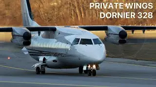 BEAUTIFUL SUNRISE DORNIER 328 ARRIVAL AT INNSBRUCK