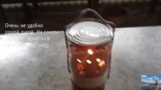 Обогрев зимней палатки от свечи.