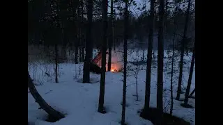 Ночевка зимой у костра