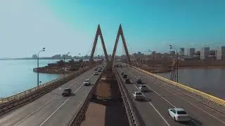 Казань Аэросъёмка мост Миллениум