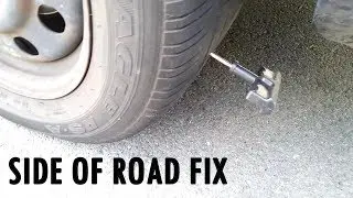Stranded on Side of Road Flat Tire Fix - screw puncture repair I use tire plug kit