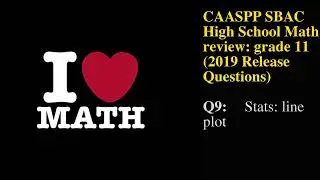 SBAC HS MATH (2019, Q9): Statistics: line or dotplot