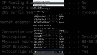 ipconfig command - Find MAC address