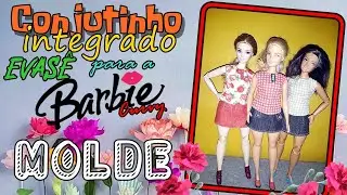 #COSTURANDO Molde do Conjuntinho Integrado Evasê para a Barbie Curvy