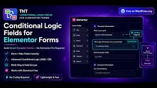 TNT Conditional Logic Fields Plugin for Elementor Forms - Setup Guide | Conditional Fields form