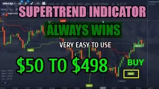 SuperTrend Indicator Easy to use - $50 to $498 - Pocket Option Strategy
