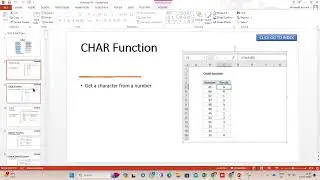 Excel Formula Function Char  and Function Code