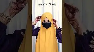 Full Coverage 😘 School Hijab Tutorial With Hair Band #shorts