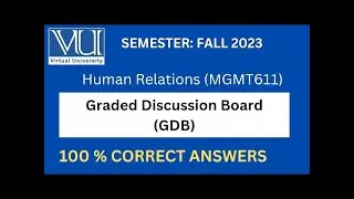 Human Relations (MGMT611)GDB Solutions