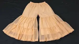 Double Layered Gharara/Sharara Cutting And Stitching/Full Flared Gharara Pants/Georgette Sharara DIY