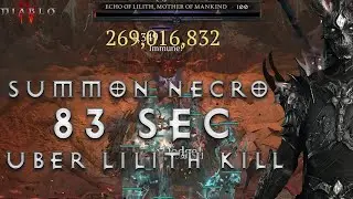 Summon NECRO 83 Sec UBER LILITH KILL | Patch 1.1.1 Diablo 4 Season 1 Necromancer ECHO OF LILITH