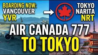 Boarding Air Canada Boeing 777 in Vancouver for Tokyo Narita