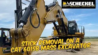 Removing the stick on a CAT 6015B Mass Excavator. #heavyequipment #constructionequipment
