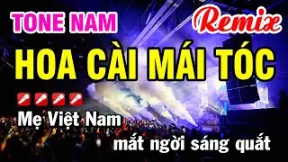 Karaoke Hoa Cài Mái Tóc Remix Nhạc Dựt Sôi Động ☞ Cực Sung Nhạc Sống Tone Nam | Hoài Phong Organ