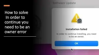 How to solve In order to continue you need to be an owner error