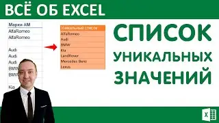List of unique values ​​in Excel.