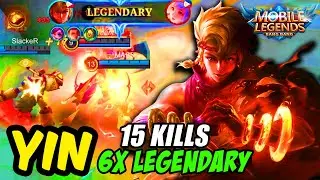 YIN 15 KILLS + 6x LEGENDARY YIN JUNGLER MLBB - Mobile Legends