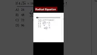 Radicals-QUICK Sol'n! #satprep #sat #maths #exam #exams #example #gcse #shorts @TestPrepLaunch