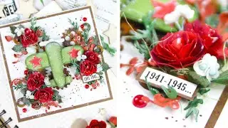ОТКРЫТКА К 9 МАЯ своими руками ⭐ПОМНИМ, ГОРДИМСЯ, ЧТИМ ⭐Скрапбукинг DIY