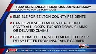 FEMA assistance applications due Wednesday