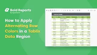 How to Apply Colors to Alternate Rows in a Tablix Data Region | Bold Reports