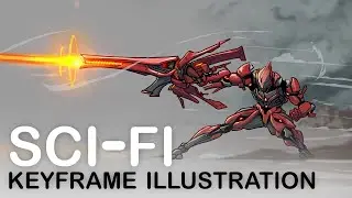 Alien weapon | Keyframe Illustration Time-lapse