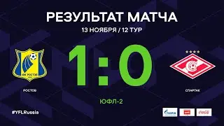 ЮФЛ-2. Ростов - Спартак. 12-й тур. Обзор