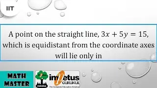 A point on the straight line, 3x+5y=15, which is equidistant from coordinate axes will lie only in