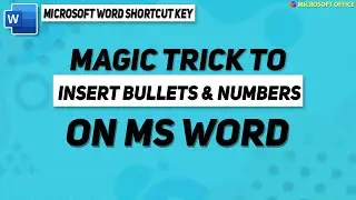 Magic Trick to Insert Bullets and Number in ms word (2003-2021) | F HOQUE |