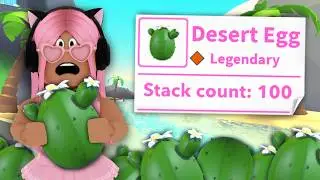 i hatched 100 DESERT EGGS in adopt me...