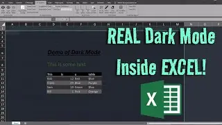 TRUE Dark Mode In Excel In Seconds! Free Macro and Free with Add-in!