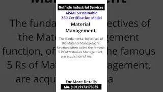 Zed Certification - Material Management