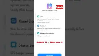 Redmi note 9 MIUI 12.0.1.0  RJOMIXM