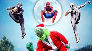 TEAM SPIDER-MAN vs GRINCH IN REAL LIFE || Trapped In Reality Game ( Epic Live Action Christmas )