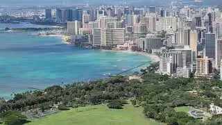 Waikiki Beach + Diamond Head, Honolulu - Hawaii 💙🌈 8k
