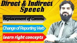 Direct indirect speech | direct indirect narration | change of Comma | change in reporting verb
