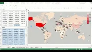 MS Excel - WorldMap with Coronavirus (Covid19) Latest data - How to Create WorldMap in Excel