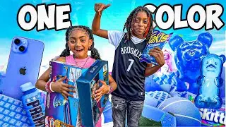 BOY TAKES HIS SECRET ADMIRER ON A SHOPPING SPREE IN ONE COLOR! 😱💙 Ep. 4