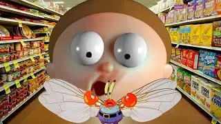 Stretchy Morty drops his Skittles SpongeBob