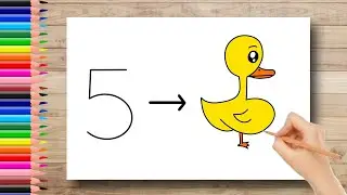 DUCK DRAWING FOR KIDS | DUCK DRAWING WITH NUMBERS