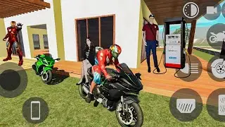INDIAN BIKES DRIVING 3D||KAWASAKI H2R,KAWASAKI ZX10R||BEST GAMEPLAY ANDROID IOS||indian bike game 3d