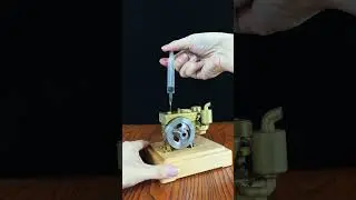 Brass handmade miniature engine model