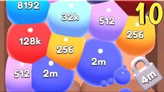 Jelly 2048 - Blob Merge 3d Unlock 4M - All Max Levels 16 Android iOS, Gameplay Walkthrough Part 10