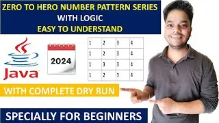 2. Number Pattern Programs in Java Programming Language in Visual Studio Code | Complete Dry Run |