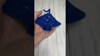 Handmade crochet little stingray toy, plush sea animal doll