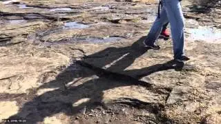 3-4-16 Last bit of Blood Mountain's granite top - showing the creek the trail down started as.