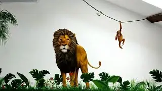 Lion - Jungle - kids Bedroom Mural Painting - by Antonipaints
