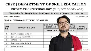 Question Paper pattern class 10 IT Exam Blue print | Information Technology  402