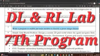 Deep Learning Lab Experiment 7 | Image Classification using Pre-trained Models | VTU 7th Sem| BAI701